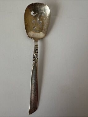 Vintage Community South Seas Silverplate Pierced Tomao Bon Bon Serving Spoon